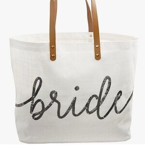 Mud Pie | Silver Sequin Bride Tote Bag